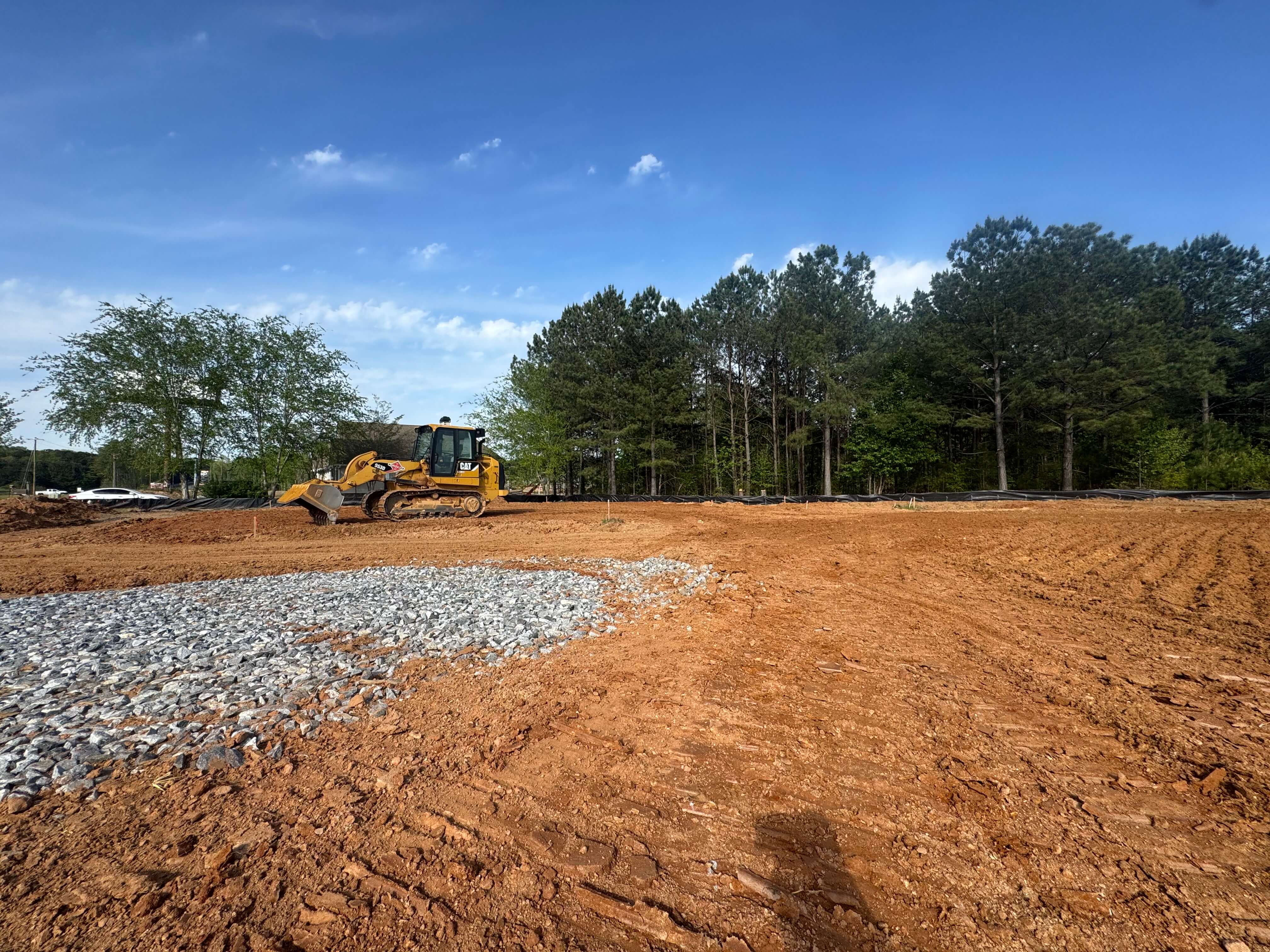 Large-scale site clearing and grading for commercial data center construction in Buford, Northeast Georgia